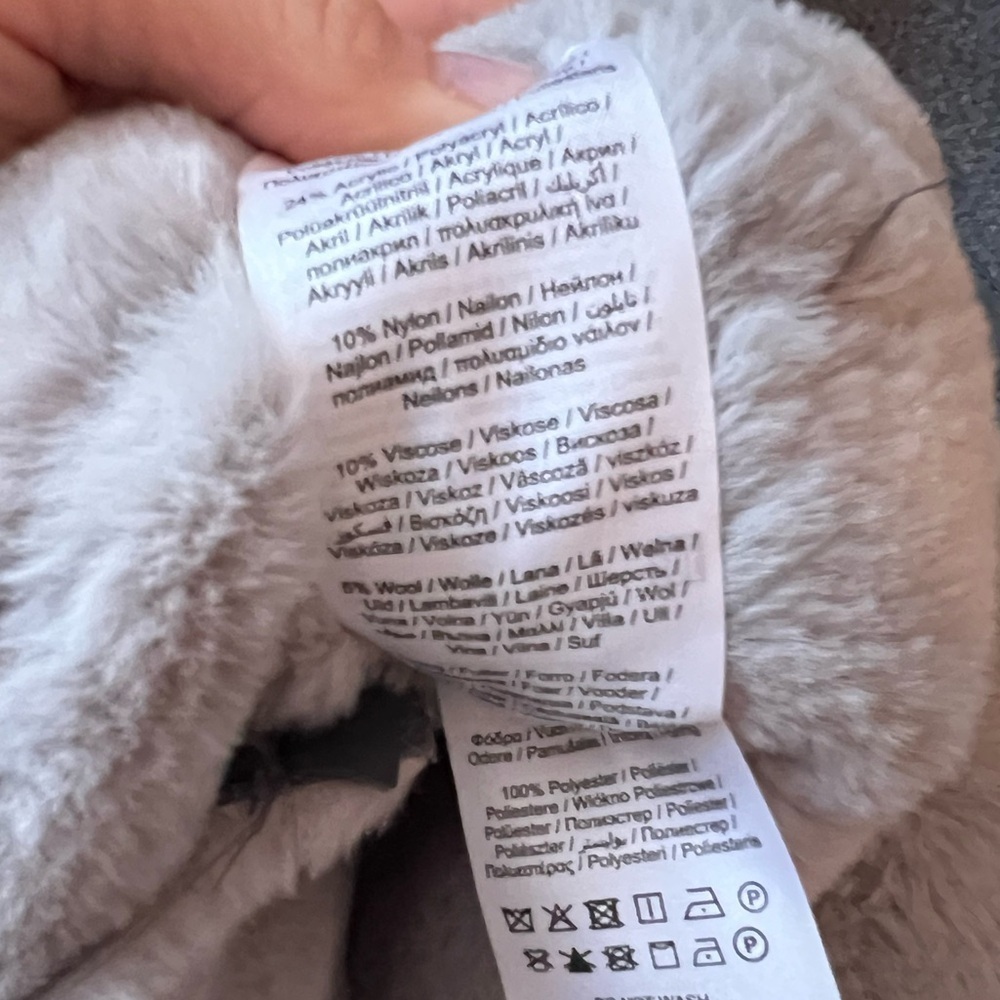 Vero Moda Aviator Jacket in Grey Wool with Faux Fur Trim Size S Brand New - Picture 11 of 11
